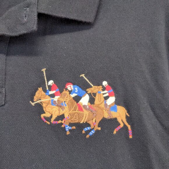 Polo Ralph Lauren Men's Classic Fit Triple Pony Polo Shirt XL Long Sleeve Black - Picture 4 of 13